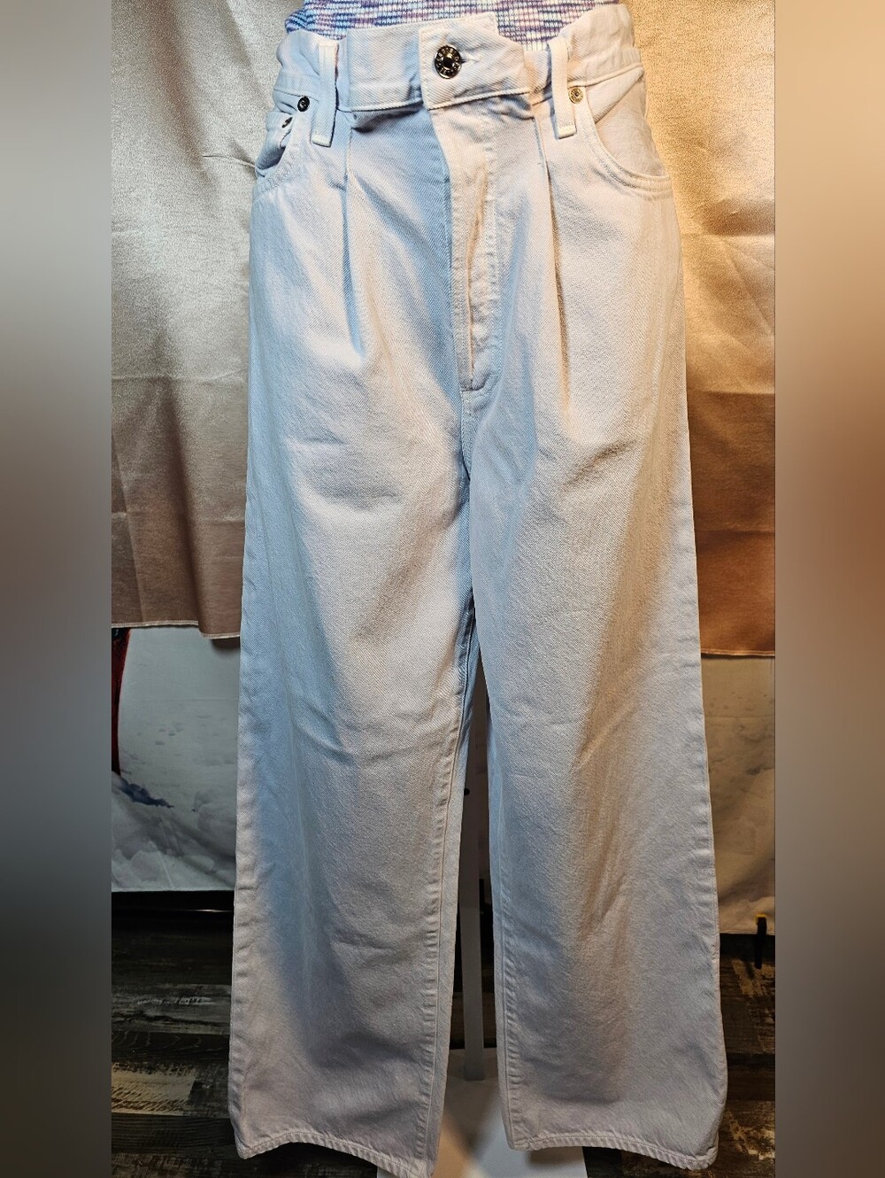 AGOLDE Dax Upsize High Rise Pleated Wide Leg Jeans Size 24
